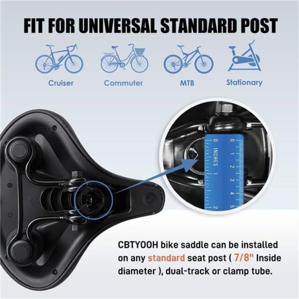 Unisex Oversized Comfort Bike Seat Wide Comfortable Bicycle Seat Cushion New - Picture 5 of 8